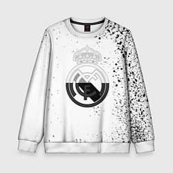 Свитшот детский Реал Мадрид черно белые краски, цвет: 3D-белый