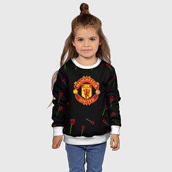 Свитшот детский Манчестер Юнайтед розы, цвет: 3D-белый — фото 2