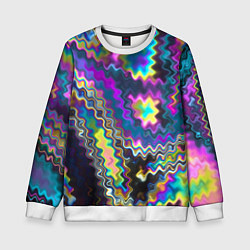 Свитшот детский Абстракция переливы, цвет: 3D-белый