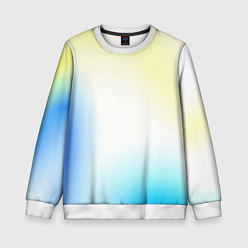 Детский свитшот Color yellow blue white / 3D-Белый – фото 1
