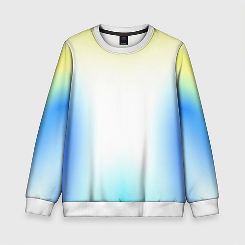 Детский свитшот Color yellow blue white / 3D-Белый – фото 1