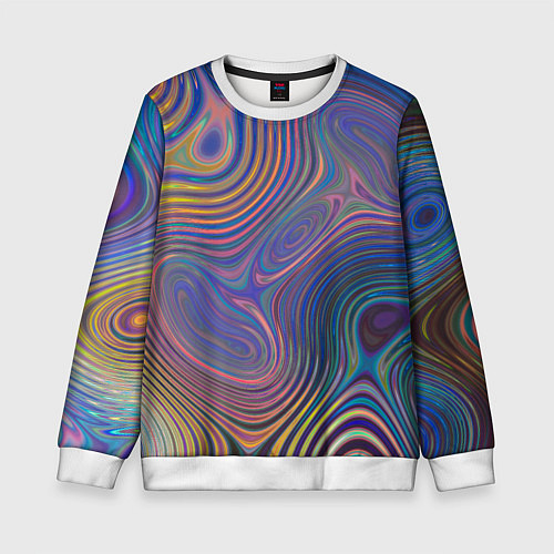 Детский свитшот Абстрактная рябь / 3D-Белый – фото 1