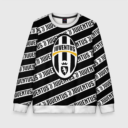 Детский свитшот Ювентус полосы линии спорт / 3D-Белый – фото 1