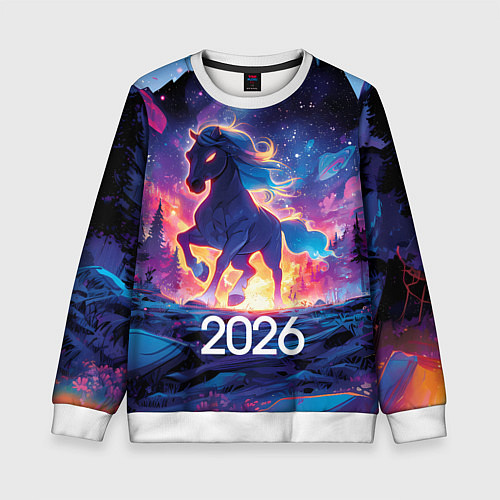 Детский свитшот 2026 Фэнтези лошадка / 3D-Белый – фото 1