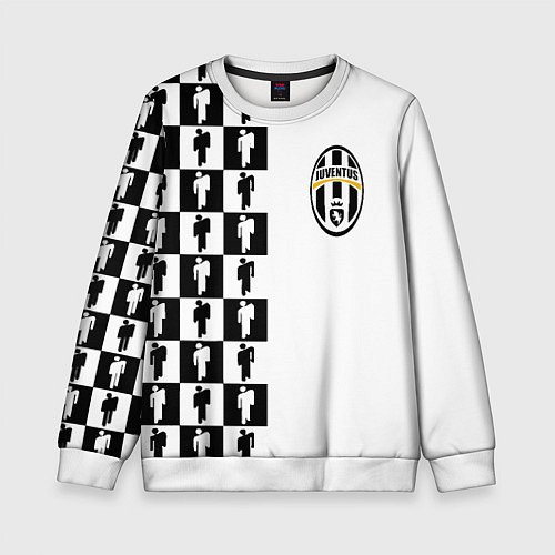 Детский свитшот Ювентус паттерн люди / 3D-Белый – фото 1