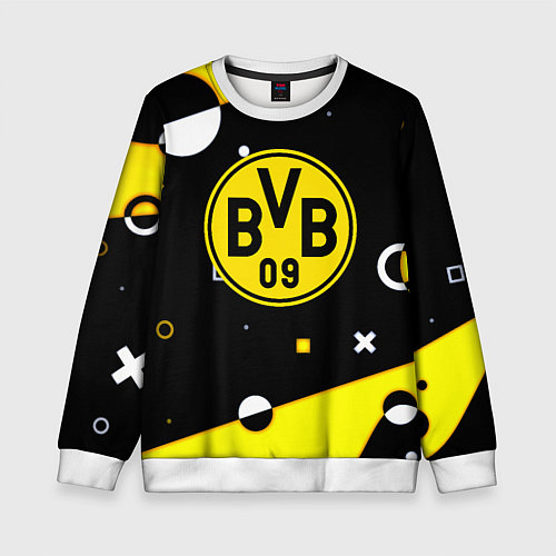 Детский свитшот Borussia геометрия текстура / 3D-Белый – фото 1
