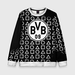 Свитшот детский Borussia геометрия черно белая, цвет: 3D-белый