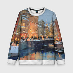 Свитшот детский Снежный вечер в Питере, цвет: 3D-белый