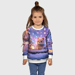 Свитшот детский Новогодний пушистый щенок, цвет: 3D-белый — фото 2