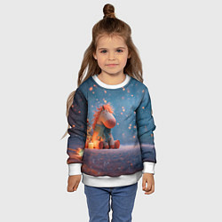 Свитшот детский Игрушечная лошадка 2026, цвет: 3D-белый — фото 2