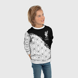 Свитшот детский Liverpool краски текстура геометрия, цвет: 3D-белый — фото 2