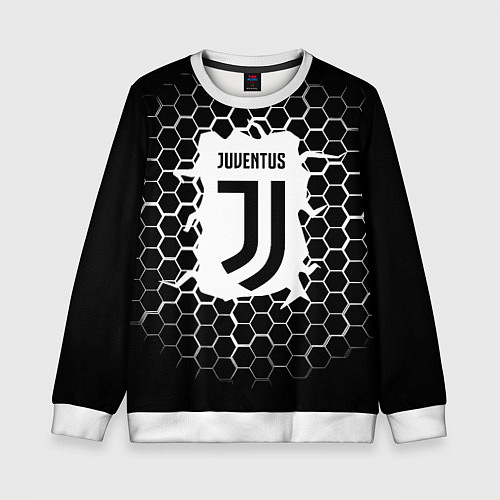 Детский свитшот Juventus соты текстура краски / 3D-Белый – фото 1