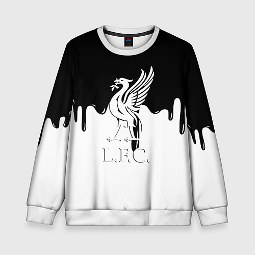 Детский свитшот Ливерпуль разводы красок / 3D-Белый – фото 1