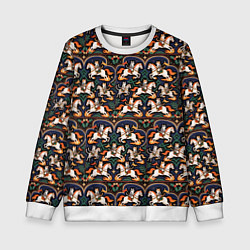 Детский свитшот Новогодние коты всадники на лошади