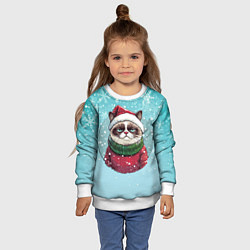 Свитшот детский Новогодний мурлыка, цвет: 3D-белый — фото 2