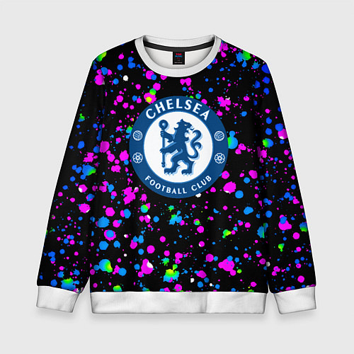 Детский свитшот Челси неоновые краски / 3D-Белый – фото 1
