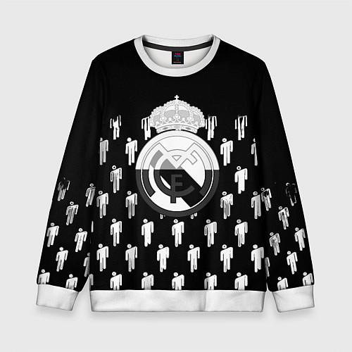 Детский свитшот Реал Мадрид люди краски / 3D-Белый – фото 1
