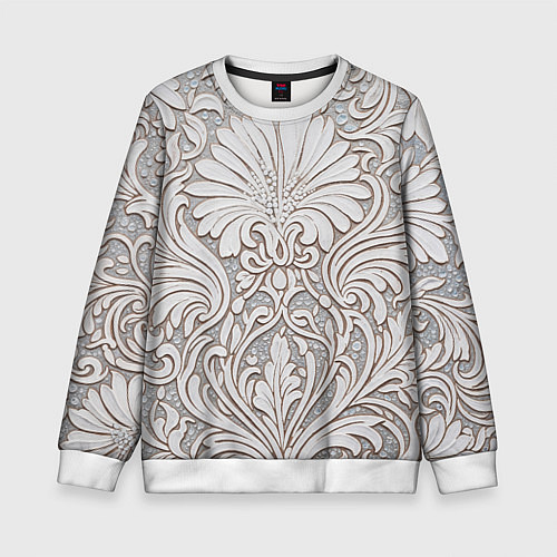 Детский свитшот Вензельные цветы / 3D-Белый – фото 1