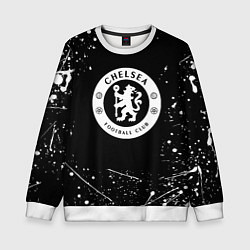 Свитшот детский Челси белые краски всплеск, цвет: 3D-белый