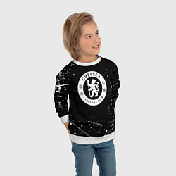 Свитшот детский Челси белые краски всплеск, цвет: 3D-белый — фото 2