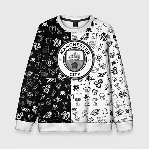 Детский свитшот Манчестер сити ачивки / 3D-Белый – фото 1