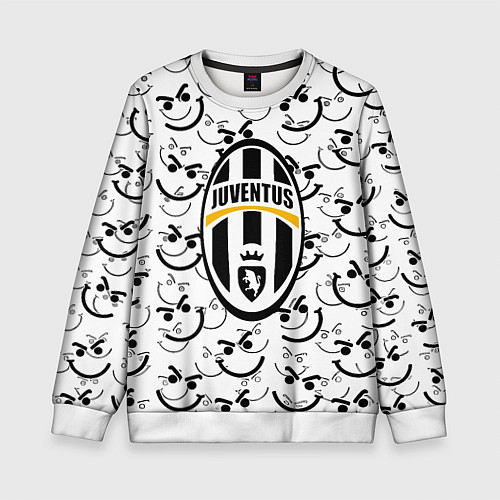 Детский свитшот Ювентус смайлы / 3D-Белый – фото 1