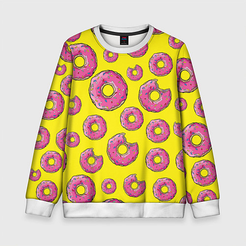 Детский свитшот Пончики Гомера / 3D-Белый – фото 1
