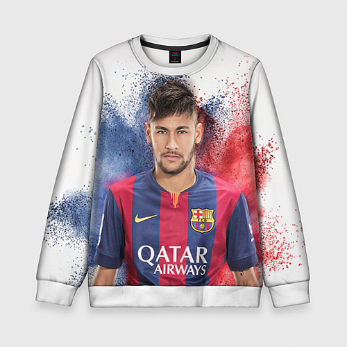 Детский свитшот Neymar FCB / 3D-Белый – фото 1