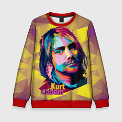 Свитшот детский Kurt Cobain: Abstraction, цвет: 3D-красный