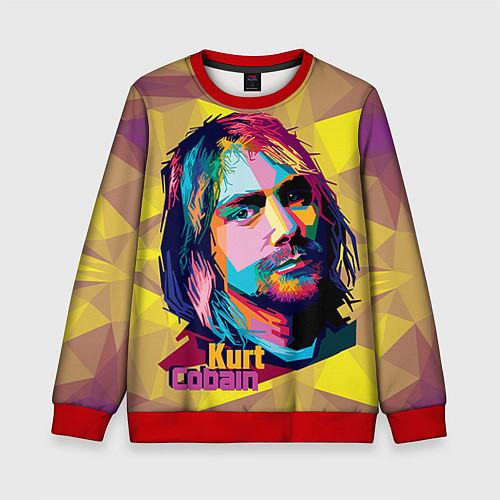 Детский свитшот Kurt Cobain: Abstraction / 3D-Красный – фото 1