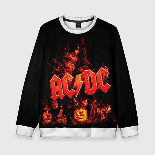 Детский свитшот AC/DC Flame / 3D-Белый – фото 1
