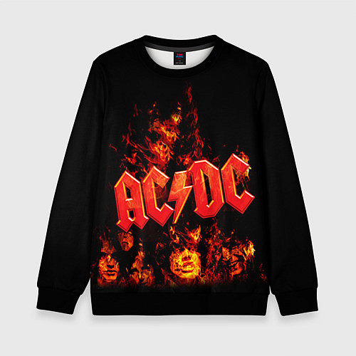 Детский свитшот AC/DC Flame / 3D-Черный – фото 1