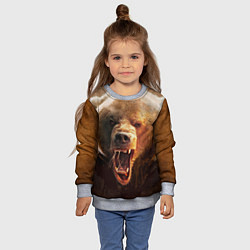 Свитшот детский Рык медведя, цвет: 3D-меланж — фото 2