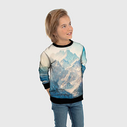 Свитшот детский Горы, цвет: 3D-черный — фото 2