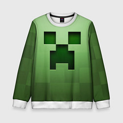 Свитшот детский Creeper Face, цвет: 3D-белый