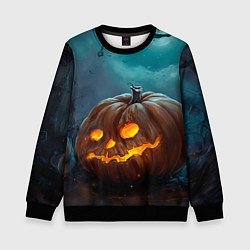 Свитшот детский Тыква, цвет: 3D-черный