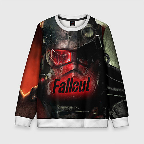 Детский свитшот Fallout Red / 3D-Белый – фото 1