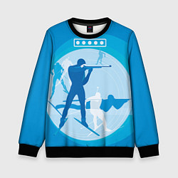 Свитшот детский Биатлон, цвет: 3D-черный