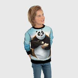 Свитшот детский Кунг фу панда, цвет: 3D-черный — фото 2