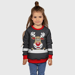 Свитшот детский Олень свитер вязаный, цвет: 3D-красный — фото 2