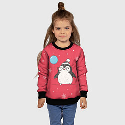 Свитшот детский Влюбленная пингвинка, цвет: 3D-черный — фото 2