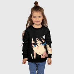 Свитшот детский Black Rock Shooter - глаза Мато Курои, цвет: 3D-черный — фото 2