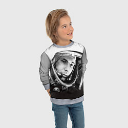 Свитшот детский Юрий Гагарин, цвет: 3D-меланж — фото 2