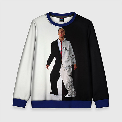 Детский свитшот Eminem: Black & White / 3D-Синий – фото 1