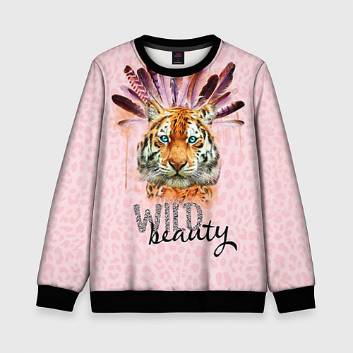 Детский свитшот Wild Beauty / 3D-Черный – фото 1