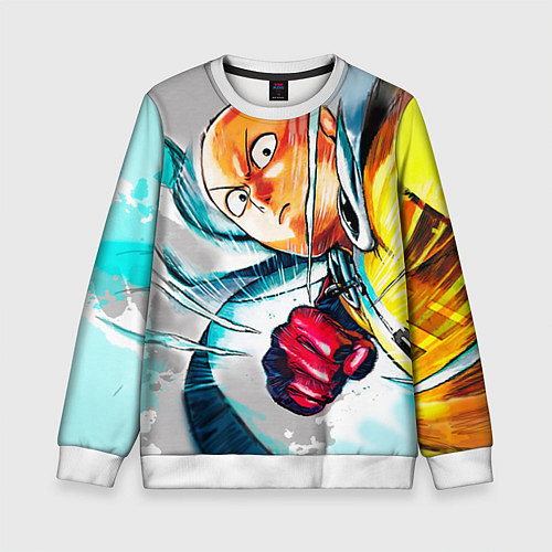 Детский свитшот One Punch Man Rage / 3D-Белый – фото 1