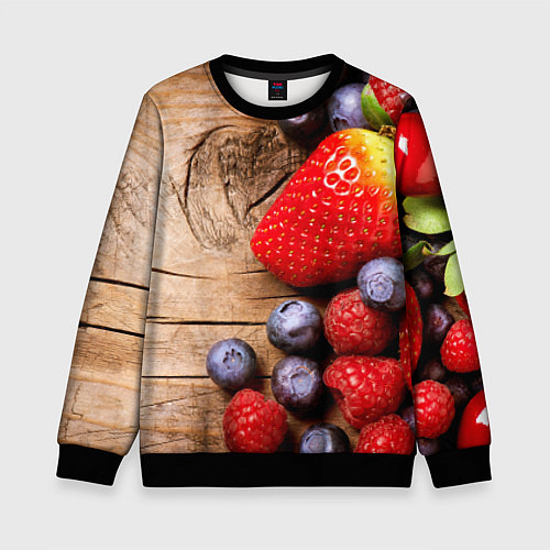 Детский свитшот Ягодный микс / 3D-Черный – фото 1