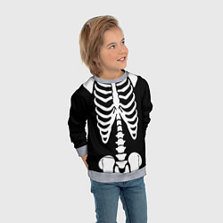 Свитшот детский Скелет, цвет: 3D-меланж — фото 2