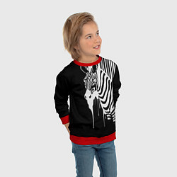 Свитшот детский Жидкая зебра, цвет: 3D-красный — фото 2