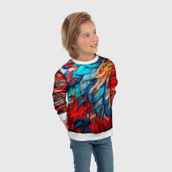 Свитшот детский Перья, цвет: 3D-белый — фото 2